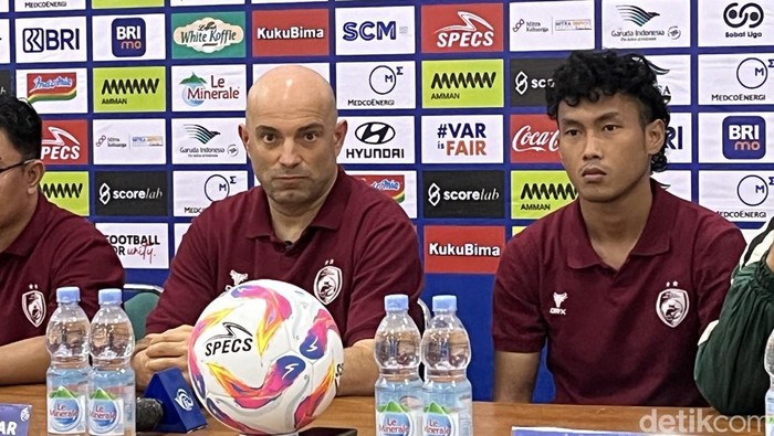 Jumpa pers PSM Makassar jelang menghadapi PSS Sleman di Stadion Maguwoharjo, Sleman, Jumat (2/5/2025).