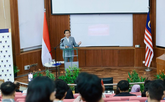 Wakil Ketua MPR RI dari Partai Demokrat Edhie Baskoro Yudhoyono (Ibas) menjadi Guest Lecture di Universiti Malaya, dengan Topik Navigating a Changing World: ASEAN’s Path to Stability and Prosperity, di Auditorium Faculty of Business & Economics, Rabu (3/4/25).