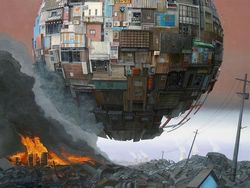 Seniman Gambarkan Bumi Bernuansa Futuristik Sekaligus Suram