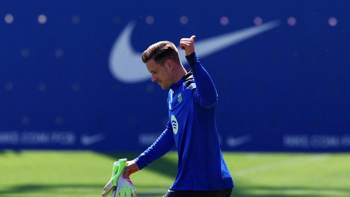 Kiper Barcelona Marc-Andre Ter Stegen jadi starter lawan Real Valladolid (REUTERS/Albert Gea)
