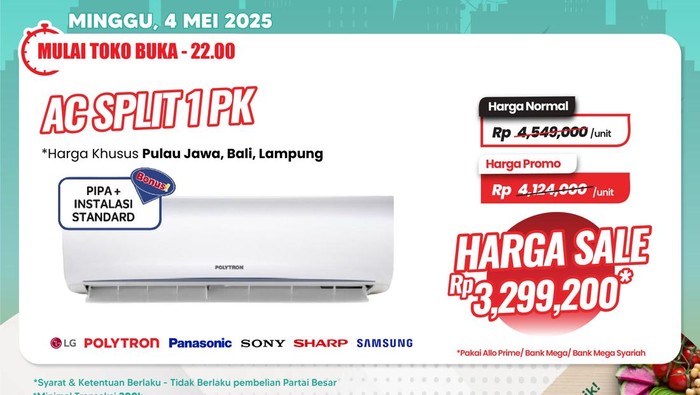 Merapat ke Transmart! Beli AC 1 PK Bisa Dapat Diskon Rp 1,2 Juta