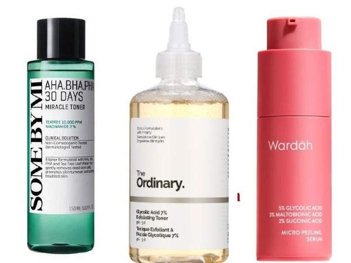 Ilustrasi wanita memakai serum skincare