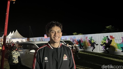 Atlet asal Indonesia Veddriq Leonardo saat ditemui di IFSC Climbing World Cup 2025, Peninsula Island, Bali, Minggu (4/5/2025). (Rizky Setyo)