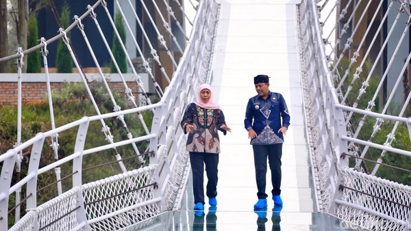 Khofifah Takjub Keindahan Bromo dari Jembatan Kaca Seruni Point