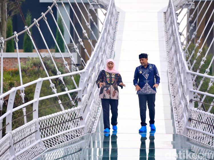 Khofifah Takjub Keindahan Bromo dari Jembatan Kaca Seruni Point