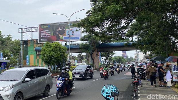 Jalan Margonda Raya kembali normal usai CFD. (Devi/detikcom)