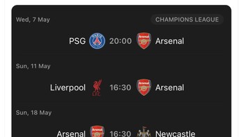 Jadwal di pekan berikutnya tidak ramah buat Arsenal. Foto: X.com