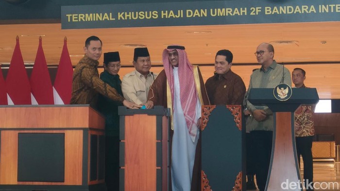 Prabowo resmikan terminal khusus haji dan umrah di Bandara Soetta. (Dwi/detikcom)