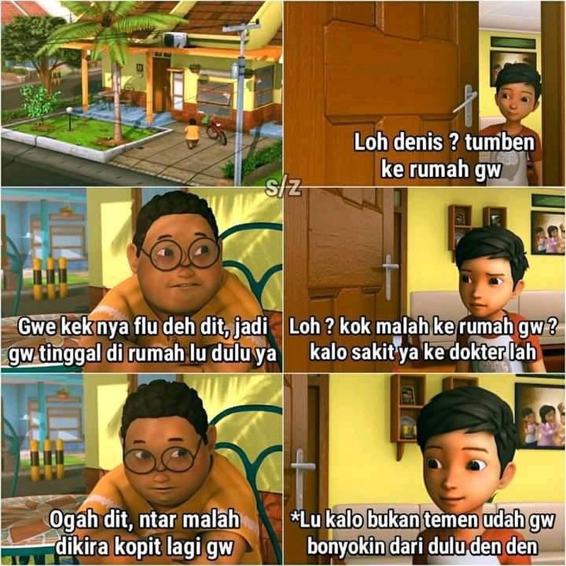 Karakter Dennis di series Adit & Sopo Jarwo bikin orang kesal karena sering minta tolong. Kumpulan meme ini gambarkan kekesalan netter dengan Dennis, aowkaowk.