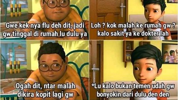 Sakit aja yang dicari Adit, bukan dokter. Foto: Facebook/memegblk