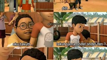 Dennis nggak bisa lepas dari sohibnya, Adit. Foto: Facebook/adityaa