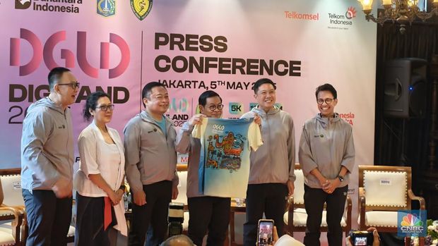 Konferensi pers Digiland di Jakarta, Senin (5/5/2025). (CNBC Indonesia/Novina)