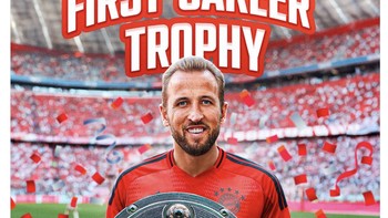 Harry Kane resmi mengangkat trofi pertamanya dengan membawa Bayern Munich juara Bundesliga. Foto: X.com
