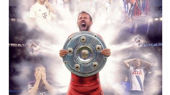 Akhirnya Harry Kane bisa mengangkat trofi setelah sekian lama. Foto: X.com