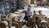 Tak cuma mobil, karya lain seperti motor gede juga dibuat versi replika kayu. Terdapat 9 model replika kayu seperti Harley Davidson, Vespa dan Ducati.