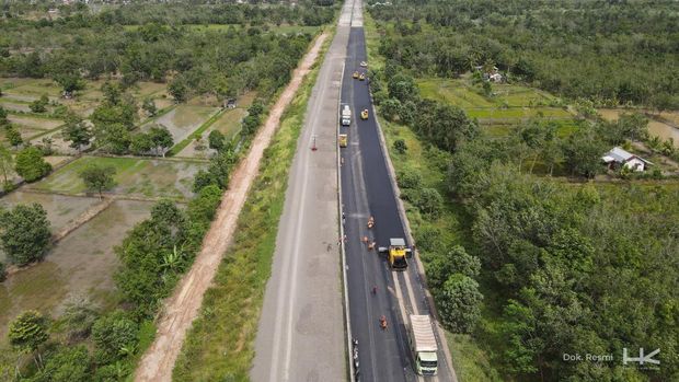 Progres pembangunan Jalan Tol Palembang–Betung. (Dok. Hutama Karya)