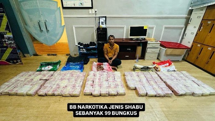 Satgas Narcotics Investigation Center (NIC) Bareskrim Polri berhasil menggagalkan peredaran 99 kg sabu di Langsa, Aceh. (Dok istimewa).