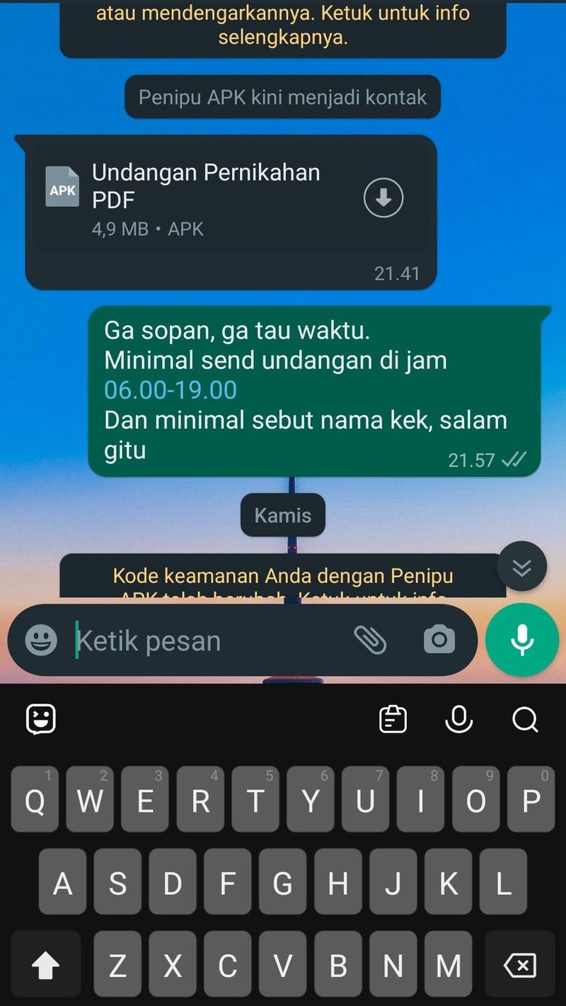 Chat Penipu Gagal Nipu, Isinya Kocak-kocak Banget Dah