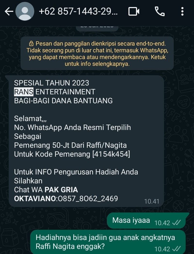 Chat Penipu Gagal Nipu, Isinya Kocak-kocak Banget Dah
