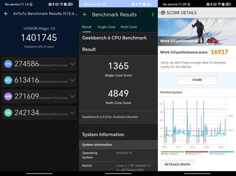 Hasil benchmark Honor Magic V3