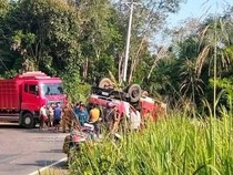 Mobil Damkar di Musi Rawas Terbalik, Satu Petugas Tewas