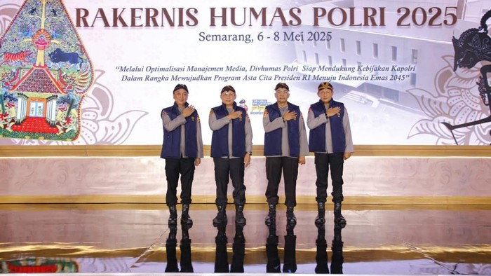 Rakernis Humas Polri Tahun Anggaran 2025 di Gedung Serbaguna Akpol Semarang, Selasa (6/5/2025).