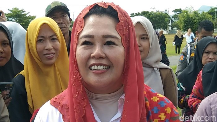 Yenny Wahid di kantor Bupati Bima, NTB, Selasa (6/5/2025). (Rafiin)