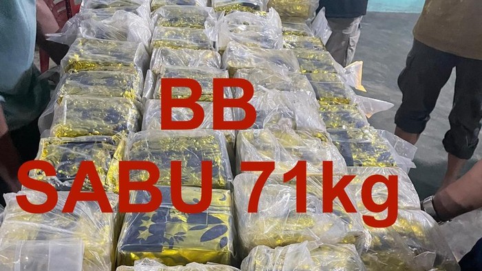 Barang bukti sabu 71 kg yang dibongkar Bareskrim di Jambi