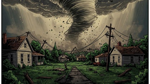 Ilustrasi puting beliung.