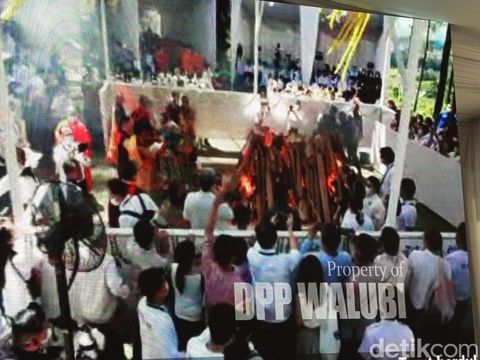Jenazah mendiang Murdaya Poo dikremasi di Bukit Dagi Candi Borobudur, Magelang, Rabu (7/5/2025).