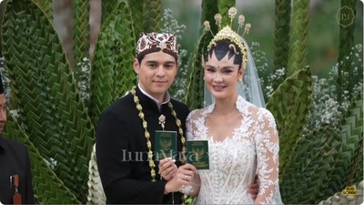 8 Gaya Luna Maya Jadi Pengantin Yogyakarta, Anggun Manglingi Berkebaya Putih