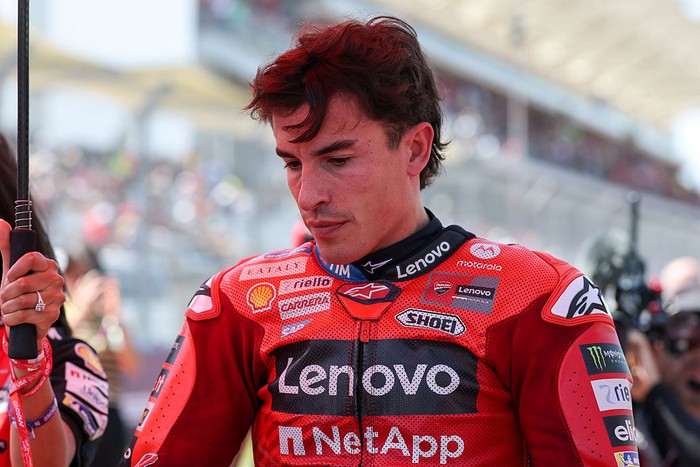 AUSTIN, TX - MARCH 29:  Marc Marquez (93) of Spain and Ducati Lenovo Team sits on his motorcycle before the Tissot Sprint Race at the MotoGP Red Bull Grand Prix of the Americas on March 29, 2025, at Circuit of The Americas in Austin, Texas. (Photo by David Buono/Icon Sportswire via Getty Images)