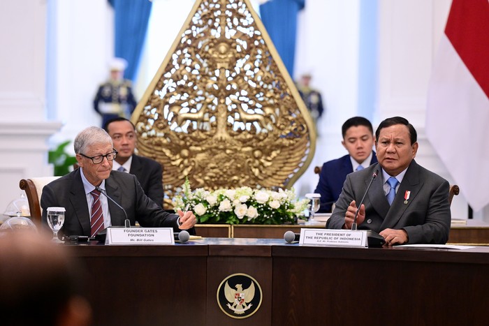 Presiden Prabowo Subianto dan Bill Gates di Istana Merdeka (Foto: Muchlis Jr - Biro Pers Sekretariat Presiden)