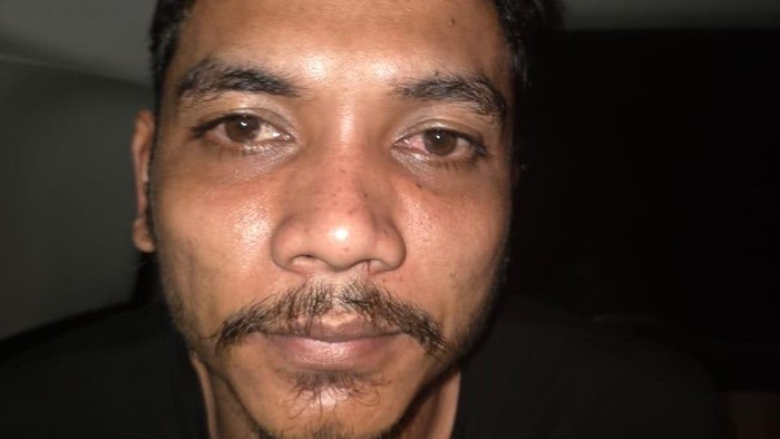 Tersangka F, sopir truk kurir 71 kg sabu yang ditangkap Bareskrim Polri di Jambi.