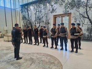 Tim Jibom Polda Metro Amankan Kunjungan Presiden Senat Kamboja
