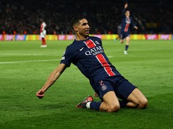 Achraf Hakimi turut mencetak gol dalam pesta gol PSG ke gawang Inter Milan di final Liga Champions. Foto: REUTERS/Gonzalo Fuentes