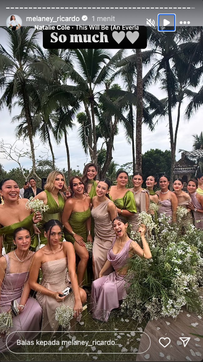 Perayaan cinta Luna Maya dan Maxime Bouttier masih berlanjut. Kali ini para wanita geng menteri ceria mengenakan gaun bernuansa hijau. Foto: Instagram