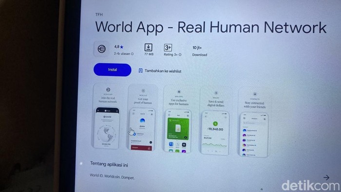 Ilustrasi aplikasi World yang saat ini dibekukan Komdigi
