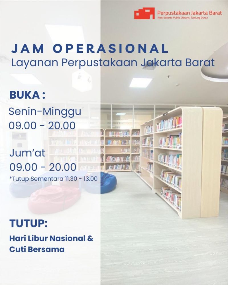 Jam Buka Perpustakaan Jakarta Barat