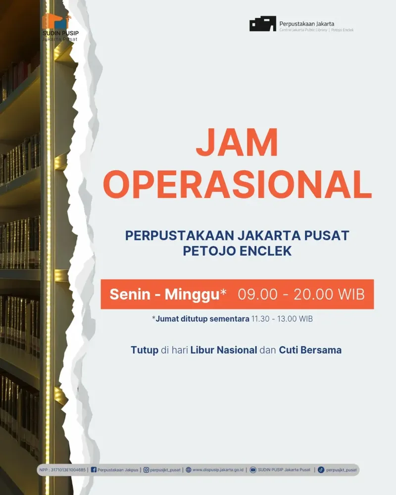 Jam Buka Perpustakaan Jakarta Pusat