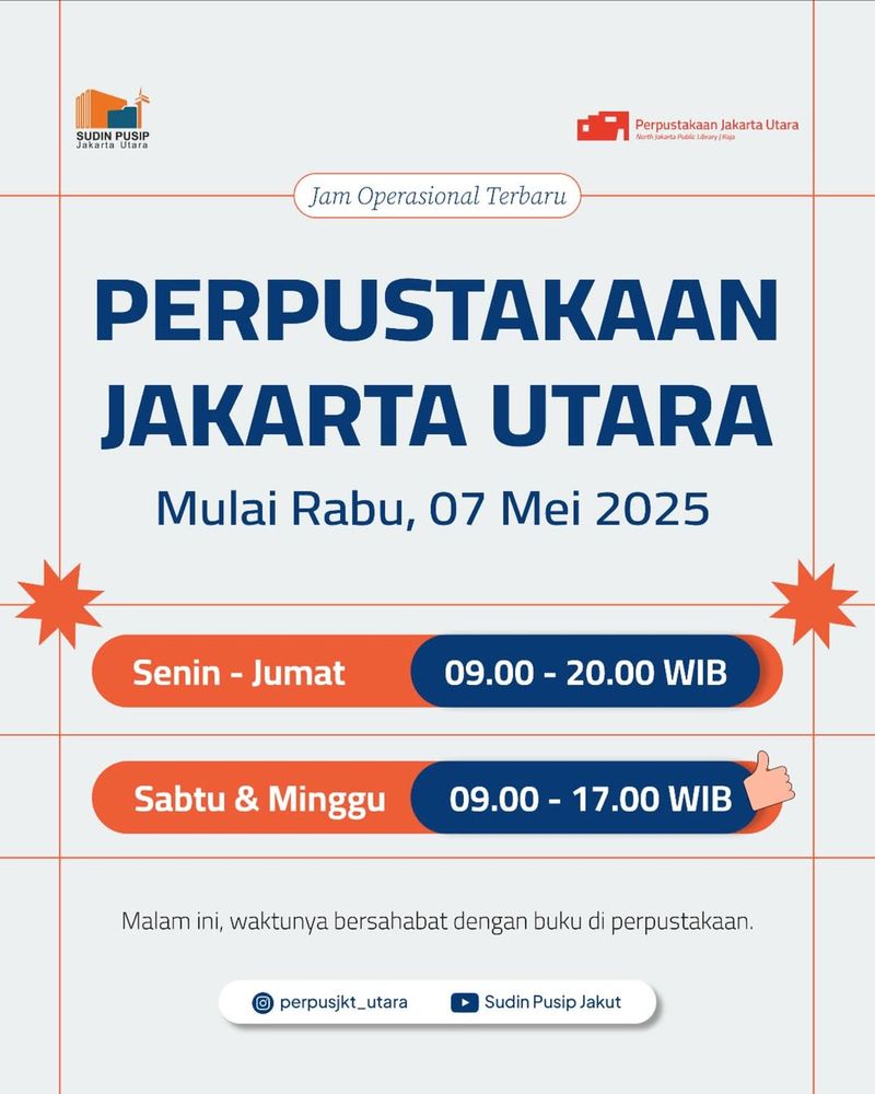 Jam Buka Perpustakaan Jakarta Utara