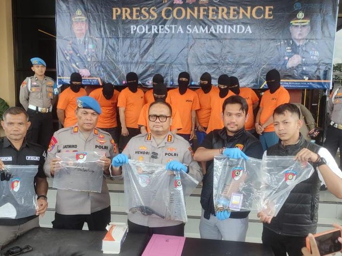 Kapolresta Samarinda Kombes Hendri Umar saat merilis kasus penembakan di THM Samarinda.