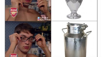 Arsenal pun belum pernah juara Liga Champions yang berlanjut musim ini. Foto: X.com