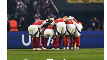 Perjalanan Liga Champions kita berakhir di sini, tulis akun resmi Arsenal di X. Foto: X.com