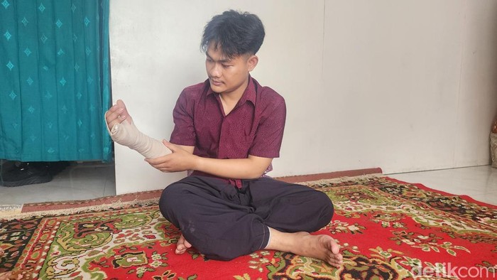 Nur Kholis, marbot korban begal sudah pulang dari rumah sakit