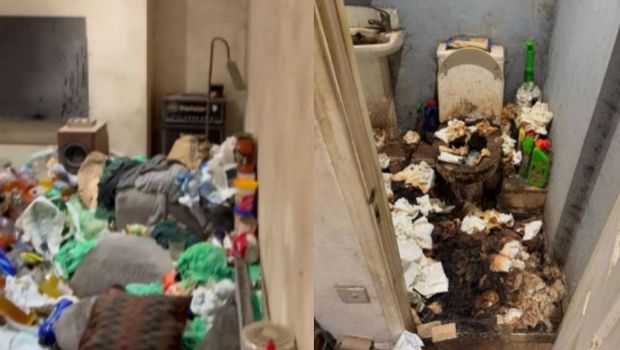 Pemilik rumah ini terkejut kondisi rumahnya penuh dengan sampah.