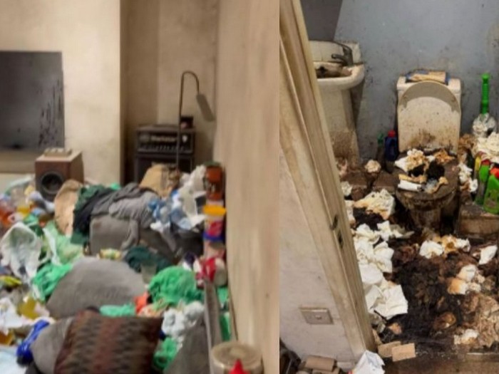 Pemilik rumah ini terkejut kondisi rumahnya penuh dengan sampah.