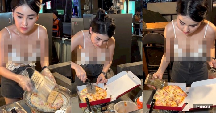 Penjual Pizza Seksi Bikin Salfok di Pasar Kuliner Malam