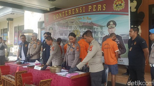 Rilis kasus di Polres Gianyar, Kamis (8/5/2025).