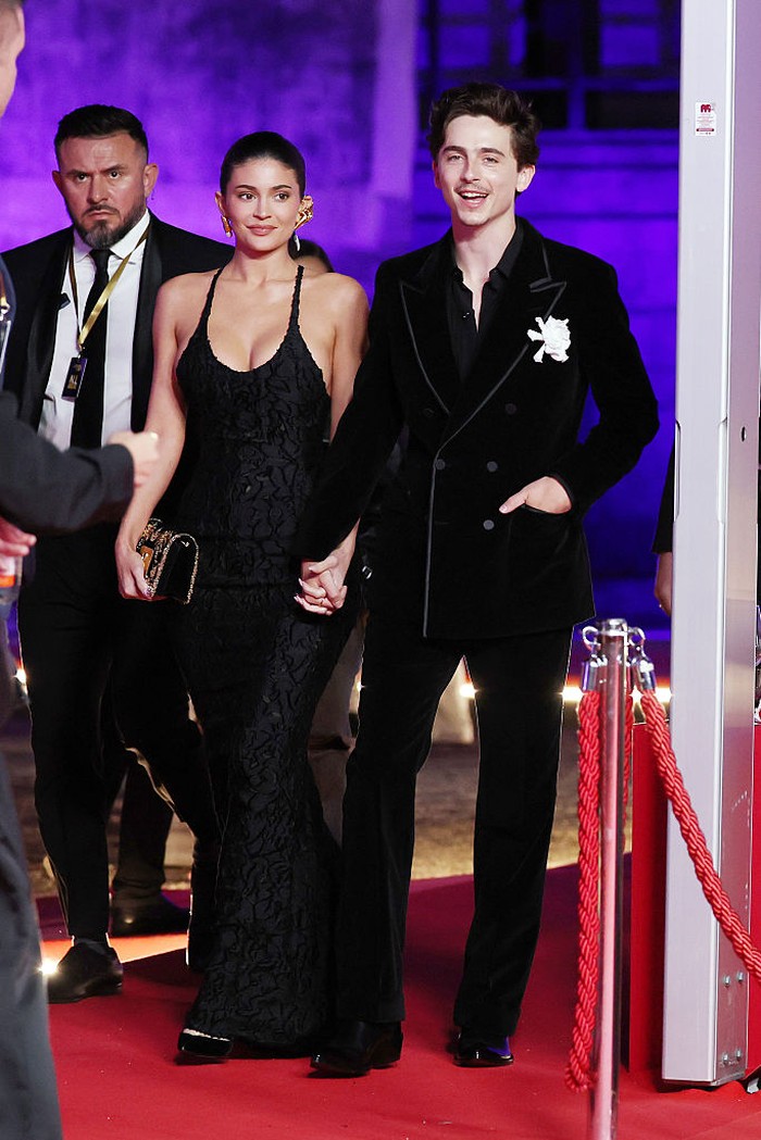 ROME, ITALY - MAY 07: Kylie Jenner and Timothée Chalamet attend the photocall during the 70th David Di Donatello at Cinecitta Studios on May 07, 2025 in Rome, Italy.